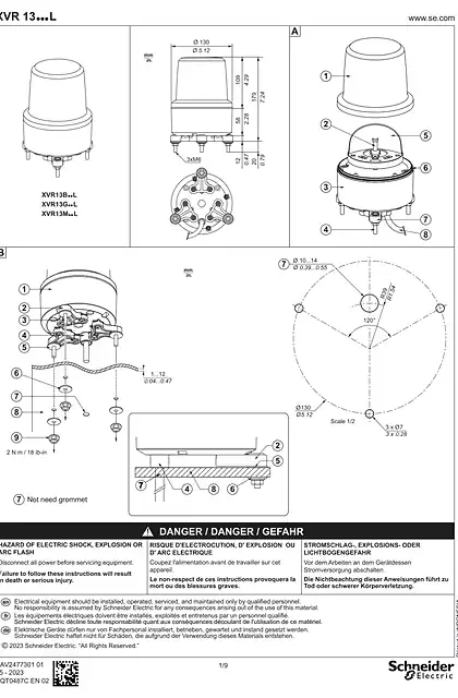 schneider施耐德XVR Rotating beacon_ 说明书